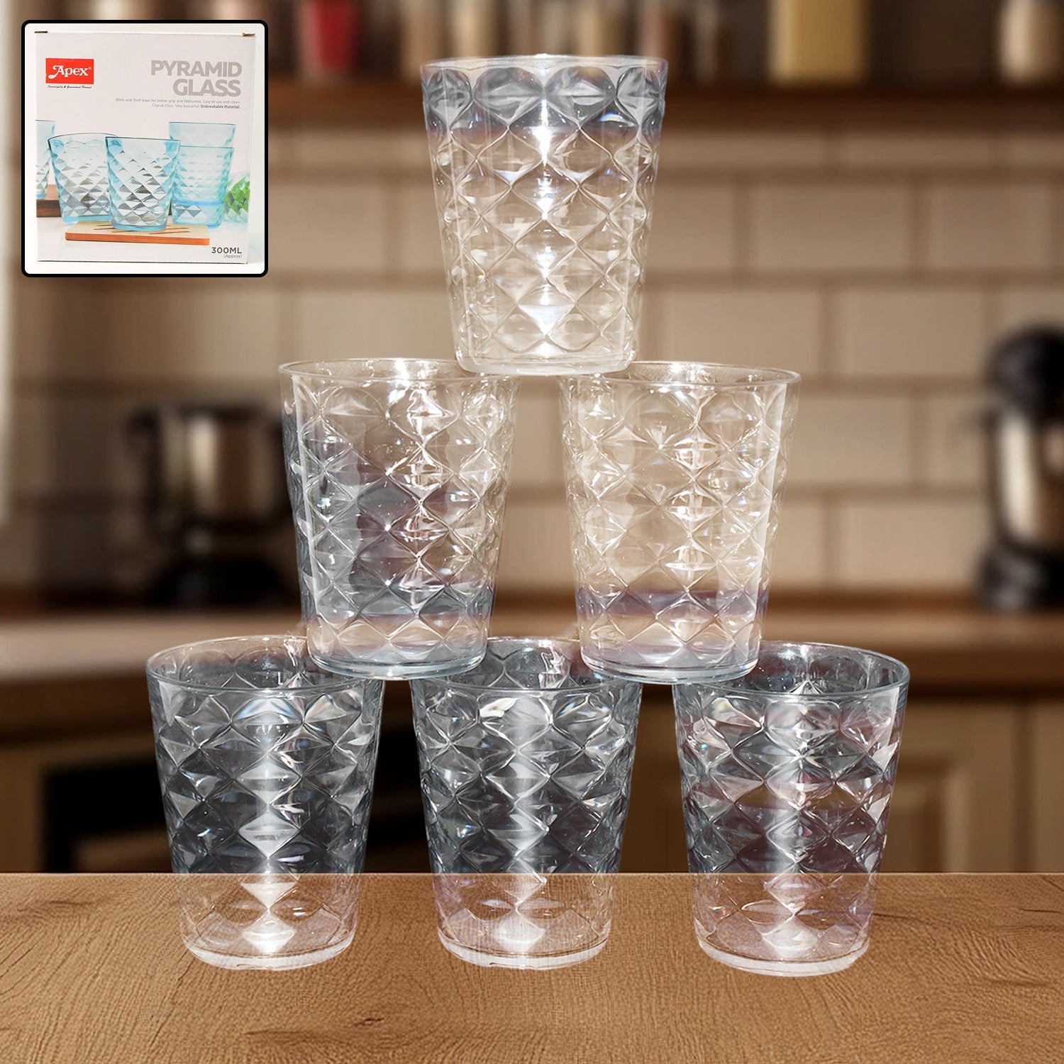 Apex Pyramid Ringo Plastic Glass – 300ml Approx | Durable, Crystal-Clear Tumbler Apex Pyramid Ringo Plastic Glass – 300ml Approx | Durable, Crystal-Clear Tumbler